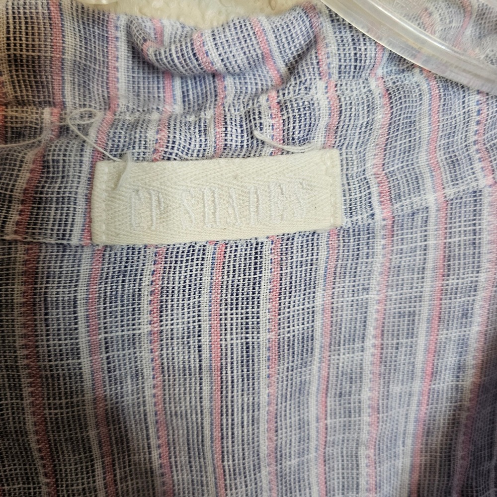 CP Shades Linen Striped Teton Tunic Shirt Blue Pink White Size‎ XS - Picture 7 of 10